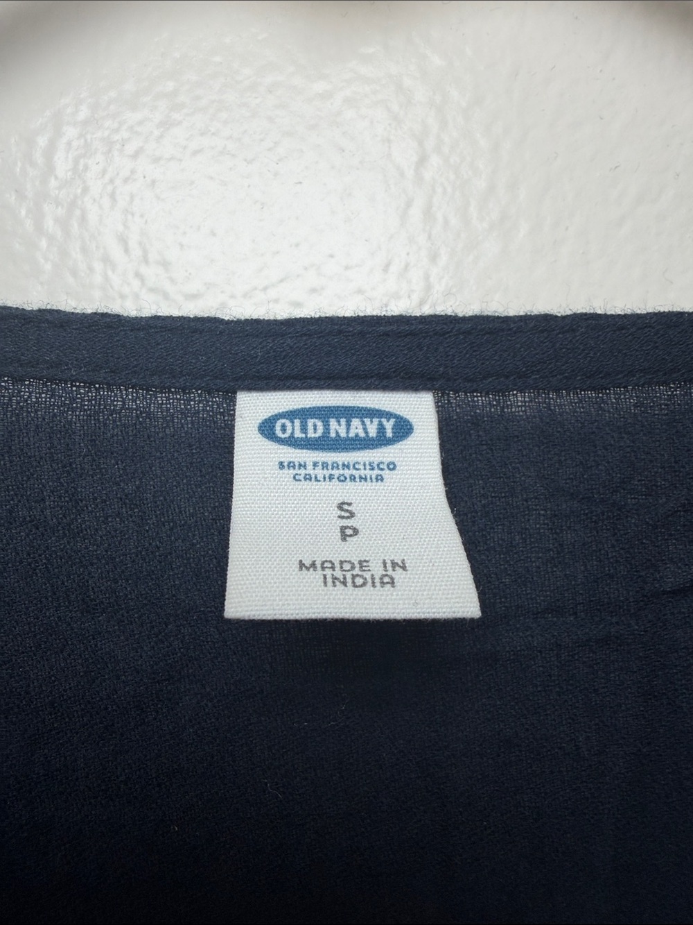 OLD NAVY, Navy Blue Tunic with Aqua Embroidered Yoke - Picture 3 of 6